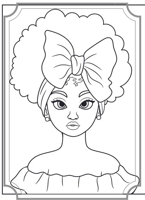 Girl Coloring Pages, African Drawings, Afrique Art, Coloring Pages For Girls, Paint And Sip, Cute Coloring Pages, Coloring Book Art, African American Art, Book Art Drawings