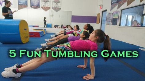 It doesn't matter how good your coaching skills are... you can't BORE your athletes to success. Use these tumbling games to make practices fun again! Fun Gymnastics Games, Beginner Tumbling Drills, Tumbling Hairstyles, Tumbling Exercises, Preschool Tumbling, Teaching Gymnastics, Gymnastics Tutorials, Gymnastic Classes, Preschool Gymnastics Lesson Plans