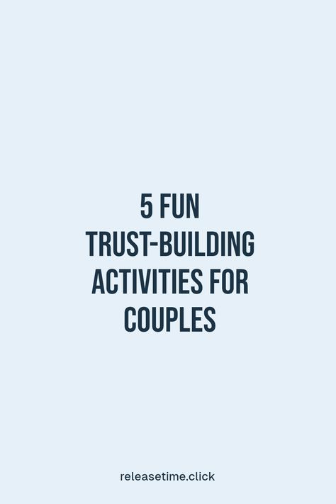 Are you and your partner looking to strengthen your relationship? Discover these 5 easy and fun trust-building exercises you can try together. From open conversations to playful activities, these approaches are designed to enhance your emotional connection and rebuild trust. You'll find bonding games and interactive exercises that keep the magic alive! Perfect for weekend plans or date night ideas, these engaging activities promise a happier and healthier partnership Trust Exercises For Couples, Questions To Build Trust, How To Build Trust In A Relationship, Ways To Rebuild Trust In A Relationship, Relationship Trust Building Exercises, Bonding Games, Trust Building Activities, Trust Exercises, Activities For Couples