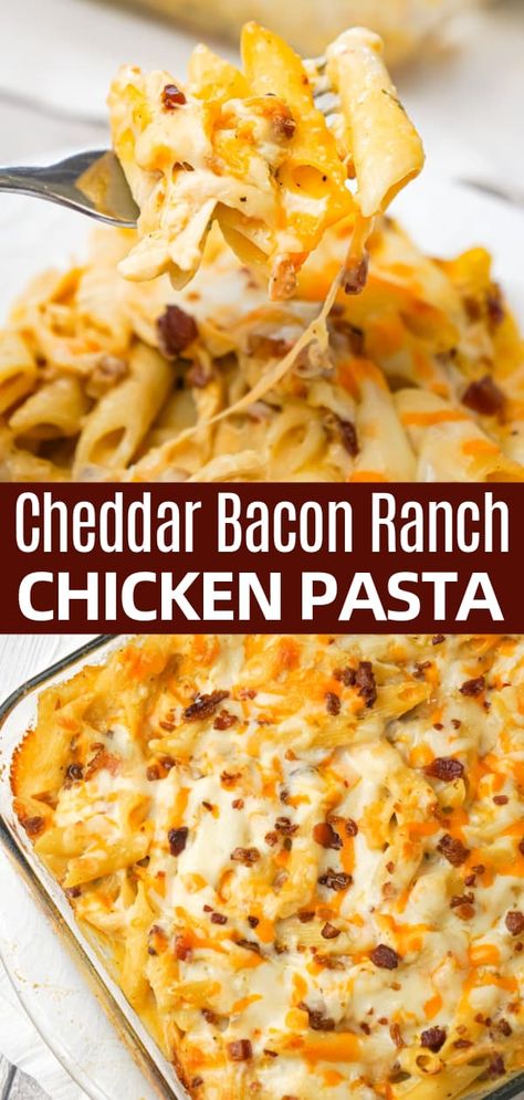 Chicken Bacon Ranch Casserole With Cream Cheese, Shredded Chicken Ranch Recipes, Recipes Made With Shredded Chicken, Add A Pinch Robyn Stone Recipes, Cheddar Bacon Ranch Chicken Alfredo, Baked Chicken Bacon Ranch Pasta, Chicken Bacon Cheddar Bake, Shredded Chicken Bake Recipes, Meals With Shredded Chicken Dinners