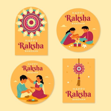 Rakhi Stickers For Hampers, Rakhi Tags Printable, Rakhi Card Design, Raksha Bandhan Design, Rakhi Cards Printable, Rakhi Box Design, Rakhi Stickers Printable, Happy Rakhi Stickers, Rakhi Templates