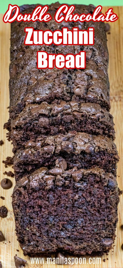 Super-moist, tender and delicious is this Double Chocolate Zucchini Bread. My kids really love this and they don’t care that there are veggies in it. It’s that good! Chocolate Zucchini Loaf, Double Chocolate Zucchini Bread, Zucchini Loaf, Zucchini Cakes Recipe, Zucchini Recipes Dessert, Black Color Hairstyles, Easy Zucchini Bread, Chocolate Chip Zucchini Bread, They Don't Care