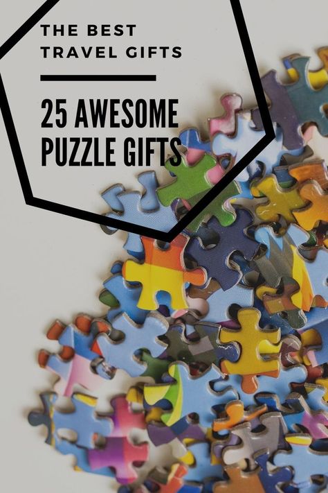 25 awesome puzzle gifts with a photo of puzzle pieces Custom Puzzle Gift Ideas, Puzzle Ideas Design, Gifts For Puzzle Lovers, Puzzle Party Ideas, Puzzle Gift Basket Ideas, Puzzle Theme Party, Puzzle Gift Ideas, Tricky Tray Baskets, Gifts For Inlaws