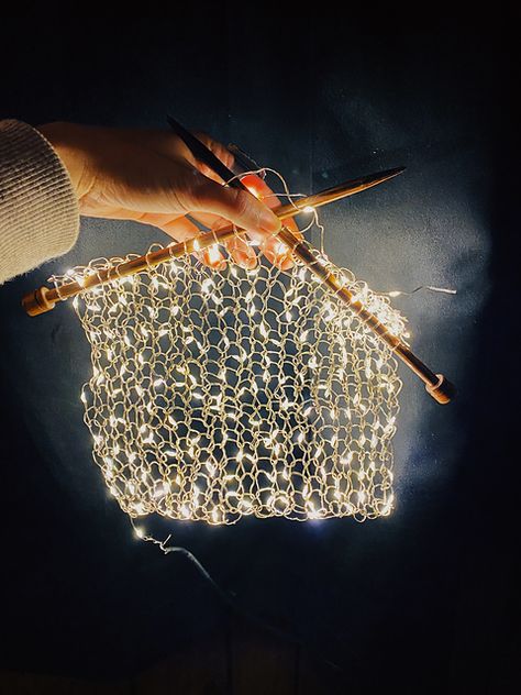 Knitting With Lights … Who Needs Yarn? | KnitHacker Picture Hook, White Led Lights, Light Project, Knitting Inspiration, Knitting Needles, Knitting Projects, Fairy Lights, Strip Lighting, Craft Room