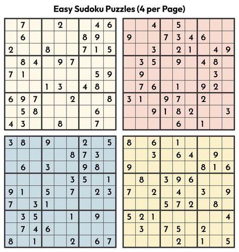 Printable Sudoku Puzzles 4 Per Page Free Printable Sudoku Puzzles, Suduko Puzzle Aesthetic, Easy Sudoku Printable, Soduko Printable Easy, Suduko Puzzle, Printable Sudoku Puzzles, Printable Sudoku, Sudoku Printable, Sudoku For Kids