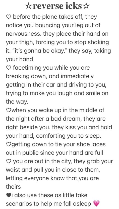 Fake Scenarios Funny, Reverse Comfort Scenarios, Comfort Imagine Scenarios, Stories That Give You Butterflies, Scenarios To Help You Fall Asleep, Fake Scenarios Before Sleep Crush, What Would You Do Scenarios, Scenario To Fall Asleep To, Stories To Fall Asleep