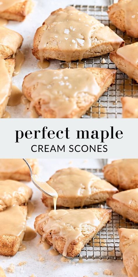 Maple Glaze Scones, Maple Glaze For Scones, Maple Cream Dessert, Maple Glazed Scones, Recipes Using Maple Butter, Uses For Maple Cream, Recipes With Maple Butter, Maple Creemee Recipe, Maple Flavored Desserts