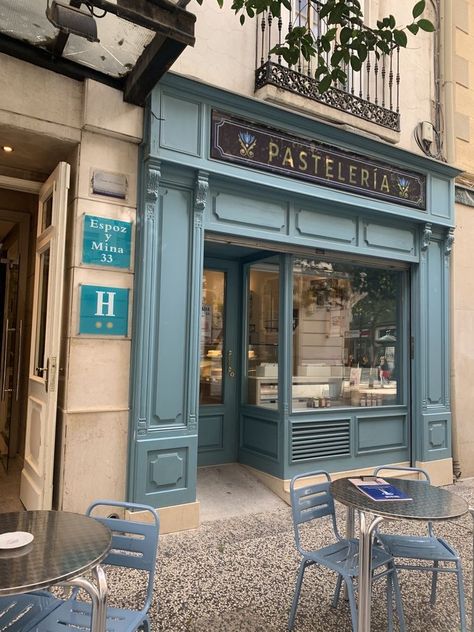 Cafe Exterior, European Cafe, Aesthetic Europe, Zaragoza Spain, Cafe Aesthetic, Paris Aesthetic, Shop Fronts, City Aesthetic, Cafe Interior