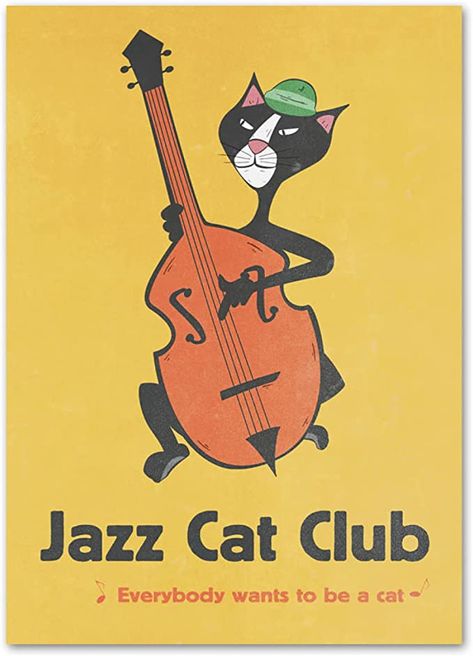 Jazz Festival Poster Club Cat Jazz Festival Canvas Painting Abstract Wall Art Jazz Music Prints Fashion Picture for Home Decor 50x70cm X1 No Frame : Amazon.ca: Home Croquis, Funky Jazz, Jazz Wall Art, Arte Jazz, Jazz Festival Poster, Jazz Painting, Jazz Cat, Canvas Painting Abstract, Music Prints