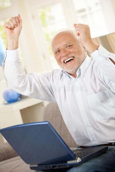 Old man celebrating with laptop. Old man celebrating at home, laughing and raisi , #ad, #laptop, #home, #man, #celebrating, #laughing #ad Old Man Meme, Star Wars Meme, Image Meme, Stock Photos Funny, Funny Profile, Steve Harvey, Funny Profile Pictures, Meme Template, Funny Reaction Pictures