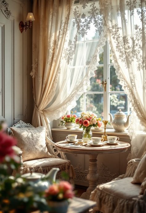 Boho Bedroom Curtain Ideas Velvet And Lace Curtains, Boho Bedroom Window Ideas, Lace Window Curtains, 3 Panel Window Curtains, Lace Curtains Living Room Ideas, Curtain Layering Ideas Living Room, Cottage Core Window Treatments, Vintage Bedroom Curtain Ideas, How To Layer Curtains