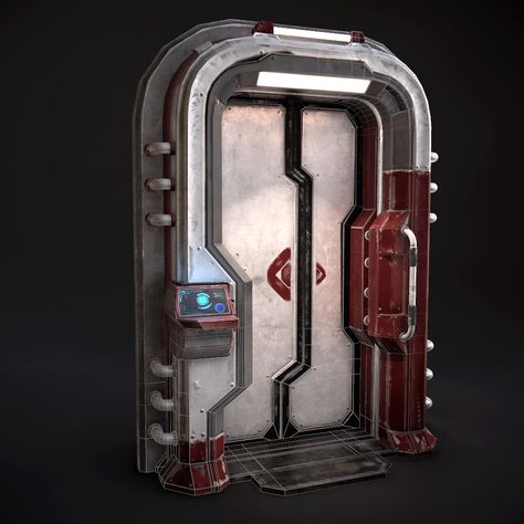 Sci-Fi Door Game Asset, Sean Kernerman on ArtStation at https://www.artstation.com/artwork/gKgLm Sci Fi Door Concept Art, Sci-fi Door, Spaceship Door, Futuristic Door, Scifi Door, Door Games, Sci Fi Tech, Star Wars Room, Props Concept