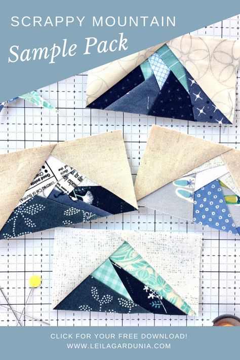 Scrappy Mountain Quilt, Ski Quilt Block, Foundation Paper Piecing Quilts, Mountain Quilt Pattern Ideas, Mountain Quilt Block Free Pattern, Mountain Quilts Ideas, Mini Quilt Block Patterns, Mountain Quilt Patterns, Mountain Quilt Pattern Free