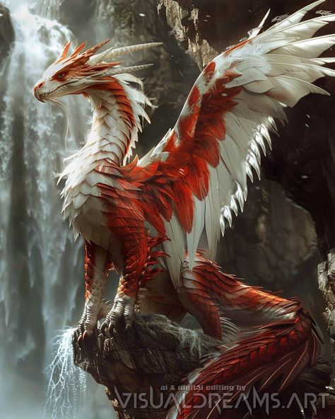 Feathered Dragon, Monster Artwork, Fantasy Tattoos, Dragon Artwork Fantasy, Dragon Rpg, Beautiful Dragon, Fantasy Beasts, Cute Fantasy Creatures, Alien Creatures