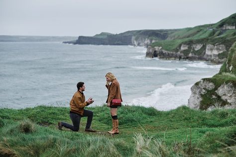 surprise engagement photoshoot overlooking Whiterocks on causeway coast, Northern Ireland Engagement Photos Ireland, Ireland Engagement Photos, Ireland Proposal, Ireland Engagement, Causeway Coast, Places To Propose, Connemara Ireland, Ireland Aesthetic, Best Places To Propose