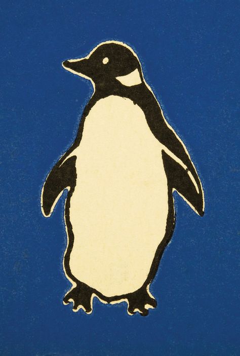 Penguin Books Logo, Vintage Penguin Illustration, Blue Penguin Aesthetic, Random Blue Things, Blue Prints Aesthetic, Stuff To Print, Penguin Background, Print Out Pictures, Penguin Aesthetic