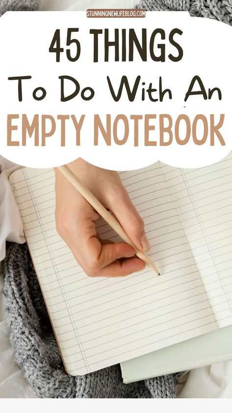 Empty Notebook Ideas- empty notebook, empty journal, productive things to do, creative ideas for a notebook, notebook organization, diy journal books, blank page notebook, what to do with an empty notebook. Notebook Creative Ideas, Creative Ideas For Journal, Decor Journal Ideas, How To Use A Notebook Ideas, What To Do With A New Notebook, How To Use Empty Notebooks, Memorial Journal Ideas, What To Do With Old Notebooks, Tul Notebook Ideas