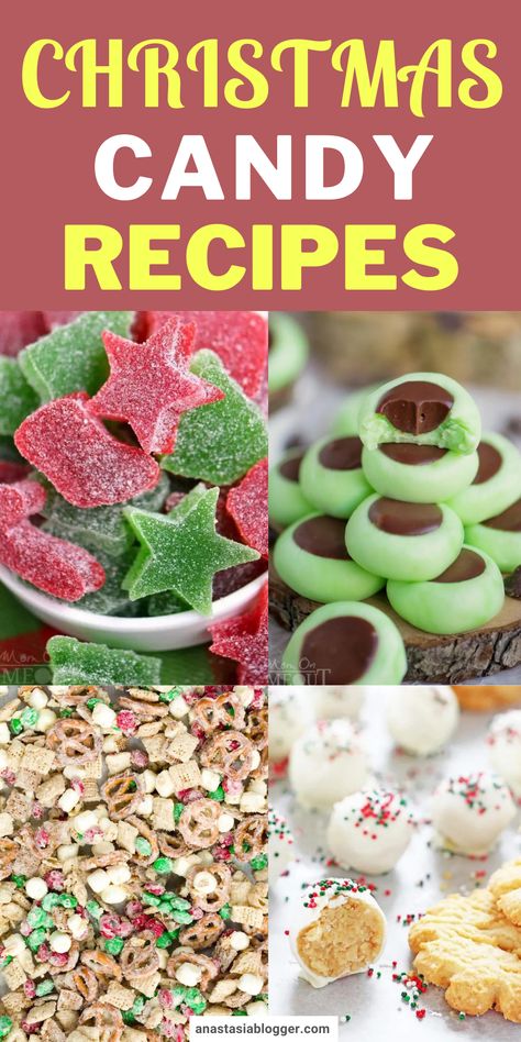 Are you looking for some great Christmas candy recipes? I’ve got a collection of easy homemade Christmas candies for gifts. #christmasrecipes #candyrecipes Candy Recipes For Molds, Home Made Candy For Christmas, Desserts For Gifts, Homemade Candies Easy, Christmas Candy Recipes Homemade Easy, Christmas Cookies And Candy, Easy Christmas Treats Recipes, Best Christmas Candy, Homemade Christmas Candy