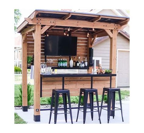 Wayfair Angelique Outdoor Entertainment Center Serving Bar Mosaic, Size 84.0 H x 84.0 W x 36.0 D in - Search Shopping Grill Gazebo, Bar Outdoor, Outdoor Patio Bar, Steel Shelving, Backyard Bar, Privacy Walls, Spring Outdoor, Outdoor Tv, Inspire Me Home Decor