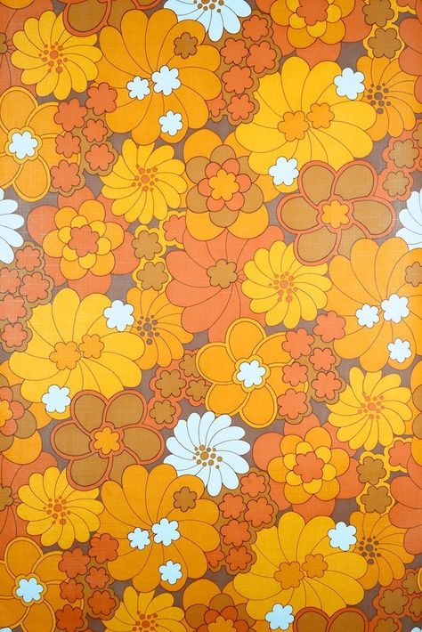 Wallpaper Retro, Retro Background, Motif Vintage, Wallpaper Vintage, Retro Fabric, Floral Retro, Retro Wallpaper, Hippie Art, Orange And Yellow