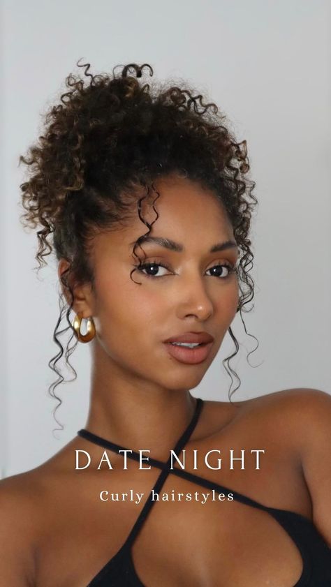 Curly Hairstyles for a Date night ✨ Your fav? . . . . . . . #curlyhair #hair #naturalhair #curls #curly #curlyhairstyles #curlygirl… | Instagram Curly Afro Updo Hairstyles, Curly Bun Natural Hair Black, Classy Curly Hairstyles For Black Women, Up Do Curly Hairstyles For Black Women, Natural Hair Prom Hairstyles Curly, Natural Curly Hairstyles Mixed Biracial Hair, Natural Hair For Formal Event, Natural Hairstyles For Date Night, Curly Wedding Hairstyles Updo