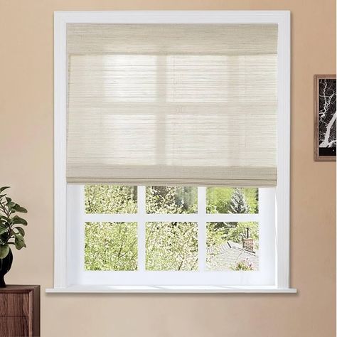 Amazon.com: TWOPAGES Cordless Roman Shade, Light Filtering Woven Bamboo Blinds for Windows, Custom Natural 100% Ramie Roman Shade for Interior Windows, Coconut, 1 Shade : Home & Kitchen Cordless Shades, Light Filtering Window Treatments, Bamboo Roman Shades, Cordless Blinds, Bathroom Window Treatments, Cordless Roman Shades, Privacy Shades, Sliding Door Blinds, Wall White