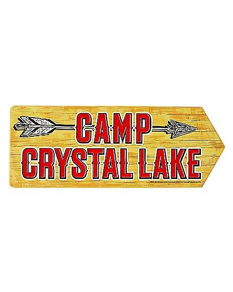 Arrow Camp Crystal Lake Sign - Friday the 13th - Spirithalloween.com Camp Crystal Lake Sign, Camp Crystal Lake, Map Signs, Overlook Hotel, Perfect Movie, Lake Signs, Crystal Lake, Halloween Decorations Indoor, Friday The 13th