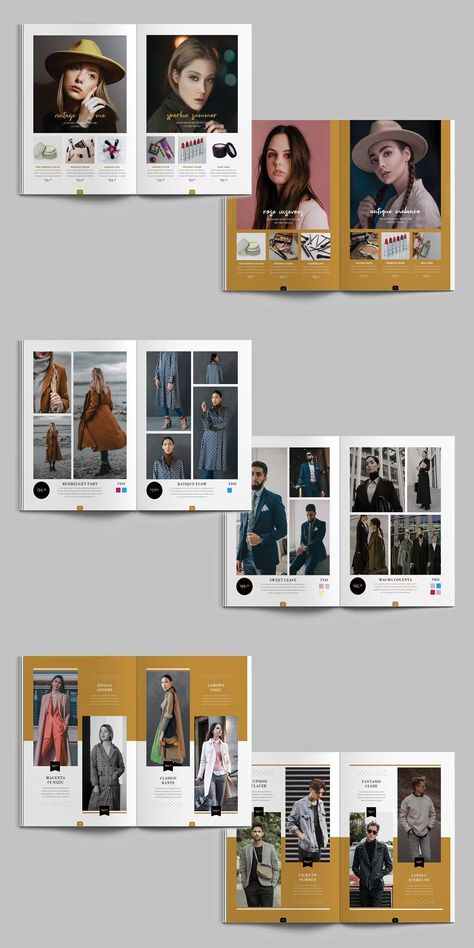 A5 Fashion Catalog Template InDesign INDD & IDML. 42 pages in A5 size. Fashion Page Layout Design Instagram, Fashion Catalogue Photoshoot, Catalog Design Layout Fashion, Fashion Lookbook Layout Ideas, Clothes Catalogue Design, Fashion Catalogue Design Layout, Clothing Catalog Design, Fashion Catalogue Design, Fashion Lookbook Layout