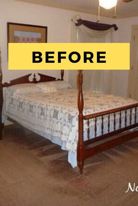 Diy Bedroom Makeover, Rustic Master, Guest Bedroom Ideas, Bedroom Ideas On A Budget, Bed Makeover, Bedroom Transformation, Relaxing Decor, Bedroom Furniture Makeover, Romantic Bedroom Decor