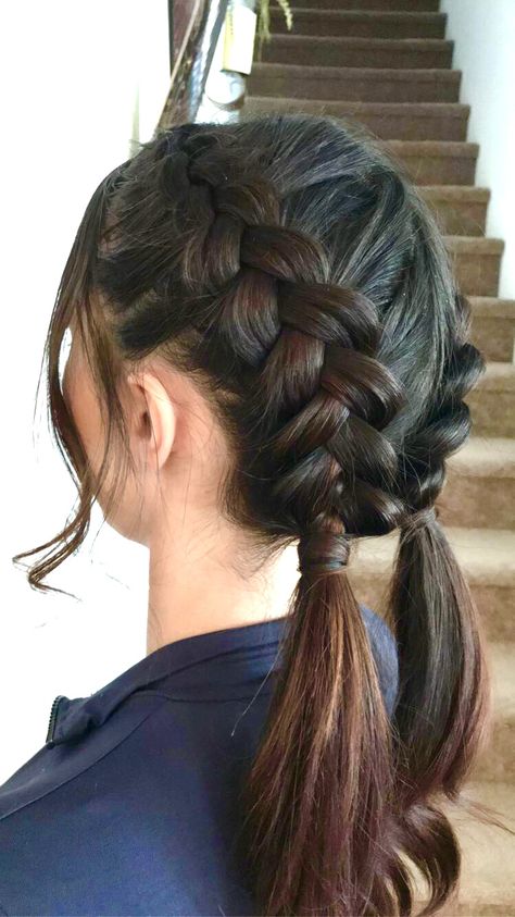 Two Braid Hairstyles, Dutch Braid Hairstyles, Sport Hair, Peinados Fáciles Para Cabello Corto, Hair Up Styles, Hair Stylist Life, Short Hair Styles Easy, Easy Hairstyles For Long Hair, Braids For Short Hair