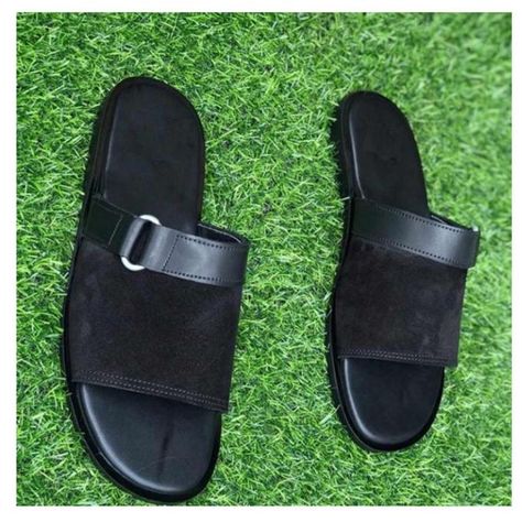 Images for Men's Black Slippers - Black Handmade Palm Slippers For Men, Handmade Footwear For Men, Handmade Slippers For Men, Leather Palm Slippers For Men, Palm Sandals For Men, Pam Slippers For Men, Palm Slippers For Men, Men Slippers Fashion, Palm Slippers