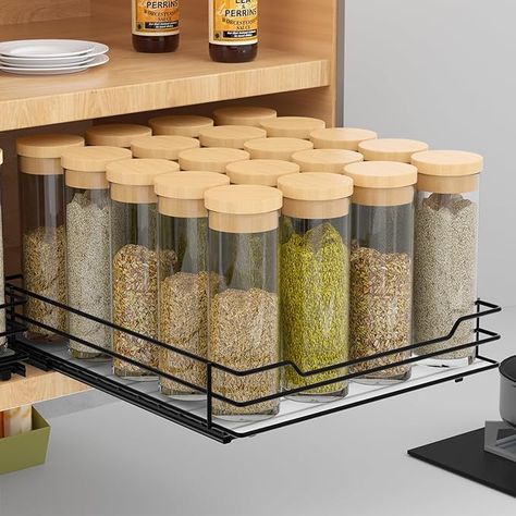 Amazon.com: BOIVSHI Pull Out Spice Rack Organizer for Cabinet, Heavy Duty Slide Out Spice Rack Organizer for Kitchen Cabinets and Pantry, Fits Spices, Sauces, Canned Food (8.5''Wx10.5''Dx2.5''H) : Home & Kitchen Pull Out Spice Rack, Cabinet Spice Rack, Pull Out Cabinet, Spice Shelf, Sliding Shelves, Spice Rack Organiser, Inside Cabinets, Spice Racks, Spice Cabinet