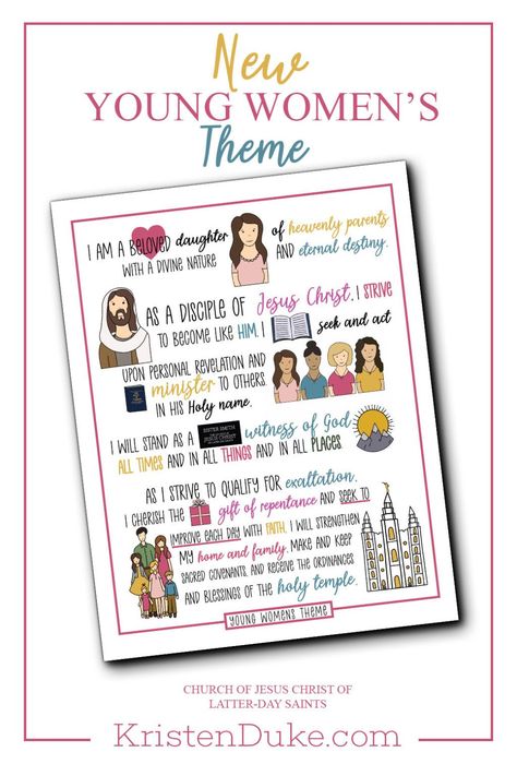 Young Women Theme Printable Free, Lds Yw Theme 2023, Yw Theme 2023 Free Printable, Lds Youth Theme 2023 Free Printable, Yw Theme Printable, Lds Yw Theme, Teen Girls Bible Study, Lds Young Women Theme, Yw Handouts