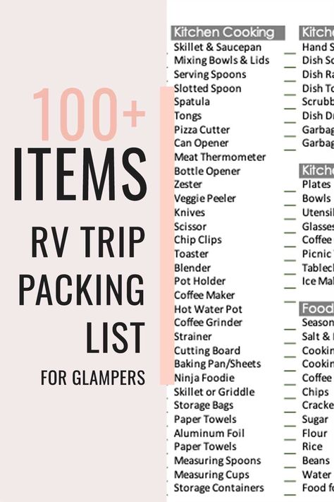 Our Extensive RV Trip Packing List Rv Camping Packing List, Rv Trip Packing List, Rv Essentials Packing Lists, Trailer Camping Packing List, Rv List Packing Checklist, Camping List Packing Checklist, Rv Stocking Checklist, Rv Packing List Free Printable, Week Long Camping Trip Packing Lists