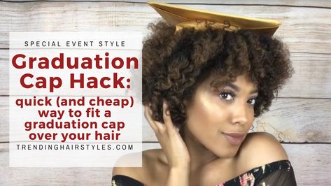 Graduation Cap Hack: How To Fit a Graduation Cap Over Your Hair Graduation Cap Headband Hack, Graduation Hairstyles With Cap, Graduation Cap Designs, Graduation Hat, Graduation Cap Decoration, Cap Designs, Grad Cap, Graduation Cap, Long Hair Styles Men