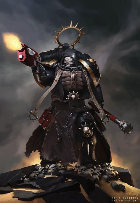 Thunder Warrior, Space Marine Chaplain, Eldar 40k, Space Marine Art, Warhammer 40k Memes, 40k Art, Adeptus Astartes, Warhammer 40k Art, Warhammer Models