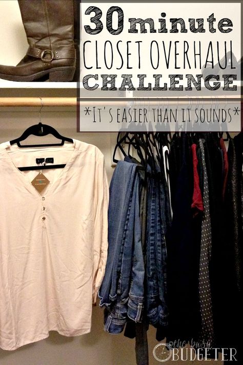 30 minute Closet Overhaul Challenge Busy Budgeter, Clothes And Shoes, Master Closet, Closet Ideas, Clothes Closet, Closet Space, Organize Your Life, Closet Bedroom, Clothing Hacks