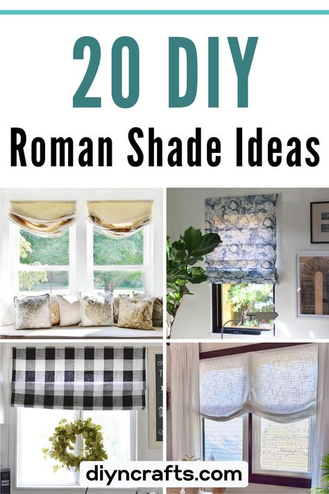 20 DIY Roman Shade Projects Roman Shades Diy How To Make, Faux Roman Shades Kitchen, Diy Tie Up Shade, Neutral Roman Shades, Diy Fabric Blinds, Diy Faux Roman Shade Valance, Easy Roman Shades Diy, How To Make Roman Shades, Diy Roman Shades No Sew