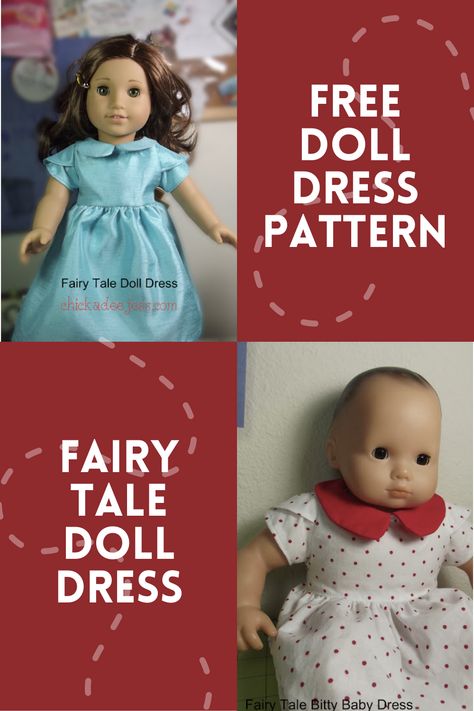 We're here today to share a free doll dress pattern with you. This fairy tale doll dress is based on a popular sewing pattern for girls - now make it for dolly. 10 Inch Doll Clothes Patterns Free, Free Doll Dress Patterns, Free Doll Clothes Patterns To Sew, Simple Doll Clothes, Doll Clothes Patterns Free Printables, Diy Doll Clothes Patterns, Popular Sewing Patterns, Simple Doll, Free Doll Clothes Patterns