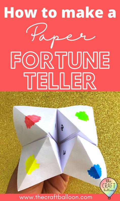 Folding Fortune Teller, How To Fold Fortune Teller Paper, Diy Fortune Teller Paper, Paper Finger Game, Diy Paper Fortune Teller, Fortune Teller Folding Instructions, Fortune Paper Craft, Folded Paper Fortune Teller, Paper Fortune Teller Template