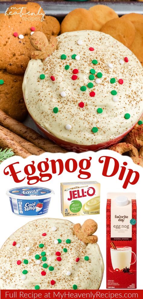 eggnog dip Christmas Party Cheap, Christmas Dessert Dip, Eggnog Dip, Eggnog Dessert, Cheap Desserts, Dessert Dip Recipes, Christmas Dip, Christmas Eggnog, Easy Eggnog