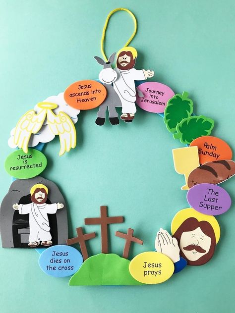 Good Friday Crafts For Kids, Easter School Decorations, Easter Crafts Sunday School, Christian Easter Crafts For Kids, Easter Crafts For Sunday School, Palm Sunday Craft, Cheap Easter Baskets, Christian Easter Crafts, Easter Sunday School Crafts