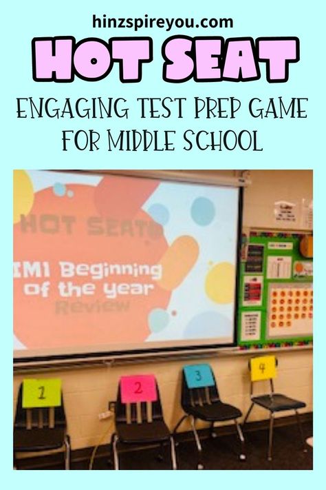 Are you tired of traditional test prep methods that bore your students? Shake things up with these exciting test prep game ideas like this one called Hot Seat! Click to read more about ways to engage your students AND review for state testing! Math Test Review Activities, Staar Countdown Ideas, Test Review Games Middle School, Fun Ways To Review For State Testing, Fun Ways To Review For A Test, Middle School Math Review Games, History Review Games, Online Testing Strategies, Fun Review Games For Middle School