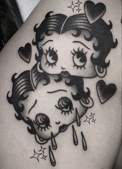 Betty Boop Tattoos, Cute Tiny Tattoos, Dope Tattoos For Women, Tattoo Flash Art, Dope Tattoos, Little Tattoos, Simplistic Tattoos, Tattoo Design Drawings, Creative Tattoos