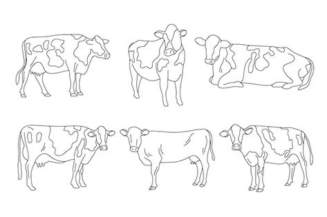 Free vector hand drawn cow outline illus... | Free Vector #Freepik #freevector #cow-drawing #animal-outline #animal-coloring #line-art Cow Outline, Cow Drawing, Outline Illustration, Cow Painting, Outline Drawings, Vector Hand, Line Tattoos, Psd Files, Ink Art