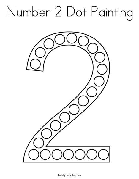 Number 2 Dot Painting Coloring Page - Twisty Noodle Number Crafts, Twisty Noodle, Dot Worksheets, Teaching Numbers, Do A Dot, Number Activities, Numbers Preschool, Dot Markers, Printable Numbers