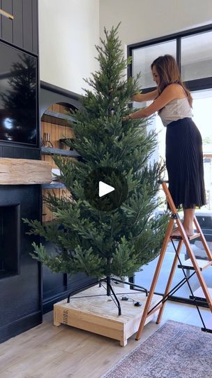 Christmas Tree Stand To Add Height, Box For Tree Stand, Ideas For Christmas Tree Stands, Christmas Tree On Pedestal, Hidden Christmas Tree Closet, Christmas Tree Near Fireplace, Christmas Tree In Middle Of Room, How To Raise Christmas Tree Height, Ideas For Small Christmas Trees