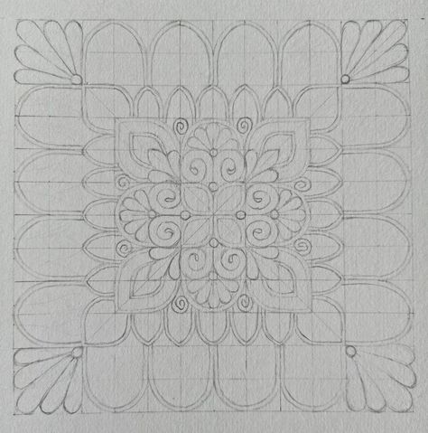 Square Mandala Drawing, Lippan Art Square Design, Square Mandala Art, Square Lippan Art, Square Mandala Design, Mandala Square, Square Mandala, Mughal Art Paintings, Zentangle Doodle