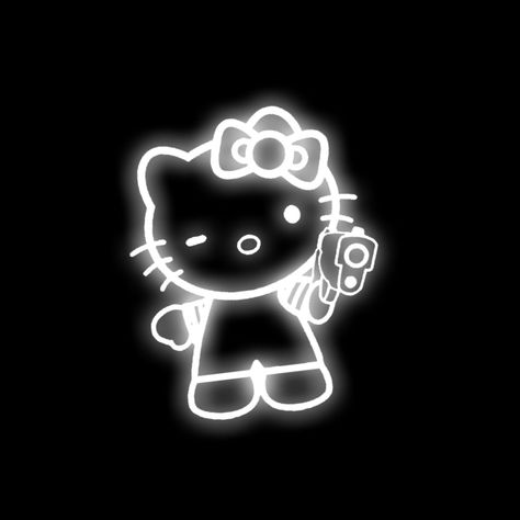 Neon Hello Kitty, Cell Phone, Hello Kitty, Kitty, Neon, Black