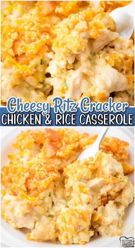 RITZ CHICKEN AND RICE CASSEROLE - Butter with a Side of Bread Chicken And Ricearoni Casserole Recipes, Chicken And Sides Dishes, Chicken Casserole Recipes With Rice, Cheap Dinner Casseroles, Chicken And Rice Side Dishes, Chicken Rice Ritz Cracker Casserole, Cheesy Chicken And Rice Casserole Easy, Rice A Roni Recipes Chicken Casserole, Cheap Recipes For Dinner Families